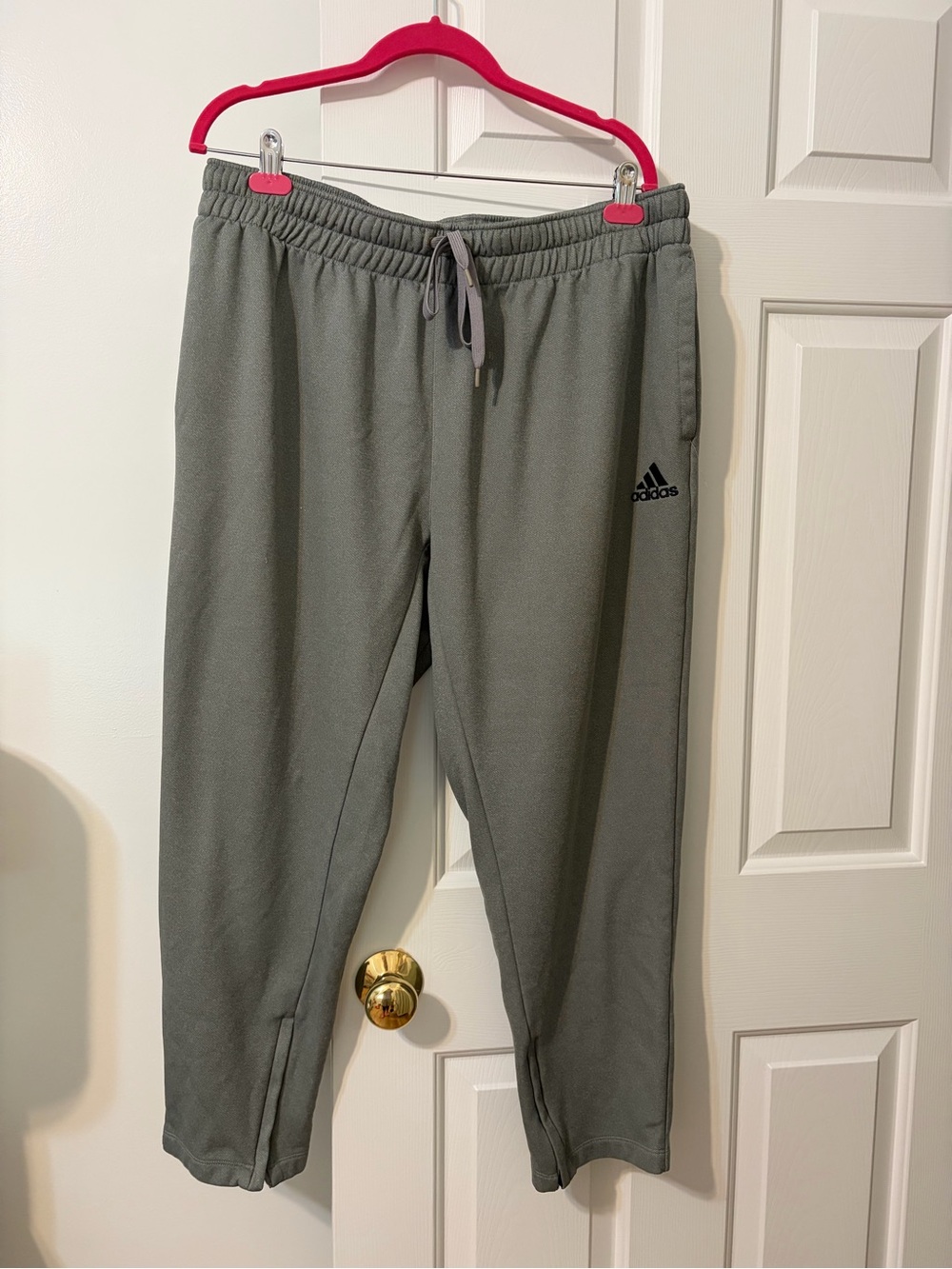 adidas AEROREADY Men's 2XL Gray Fleece Sweatpants Drawstring Pockets